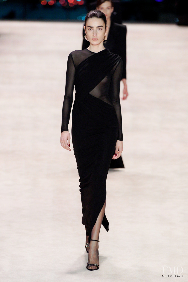 Ece Bicak featured in  the Saint Laurent fashion show for Autumn/Winter 2022