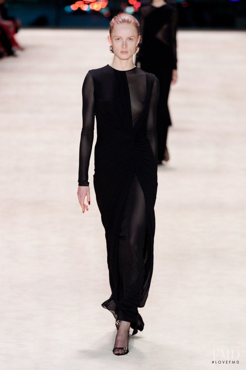 Rianne Van Rompaey featured in  the Saint Laurent fashion show for Autumn/Winter 2022