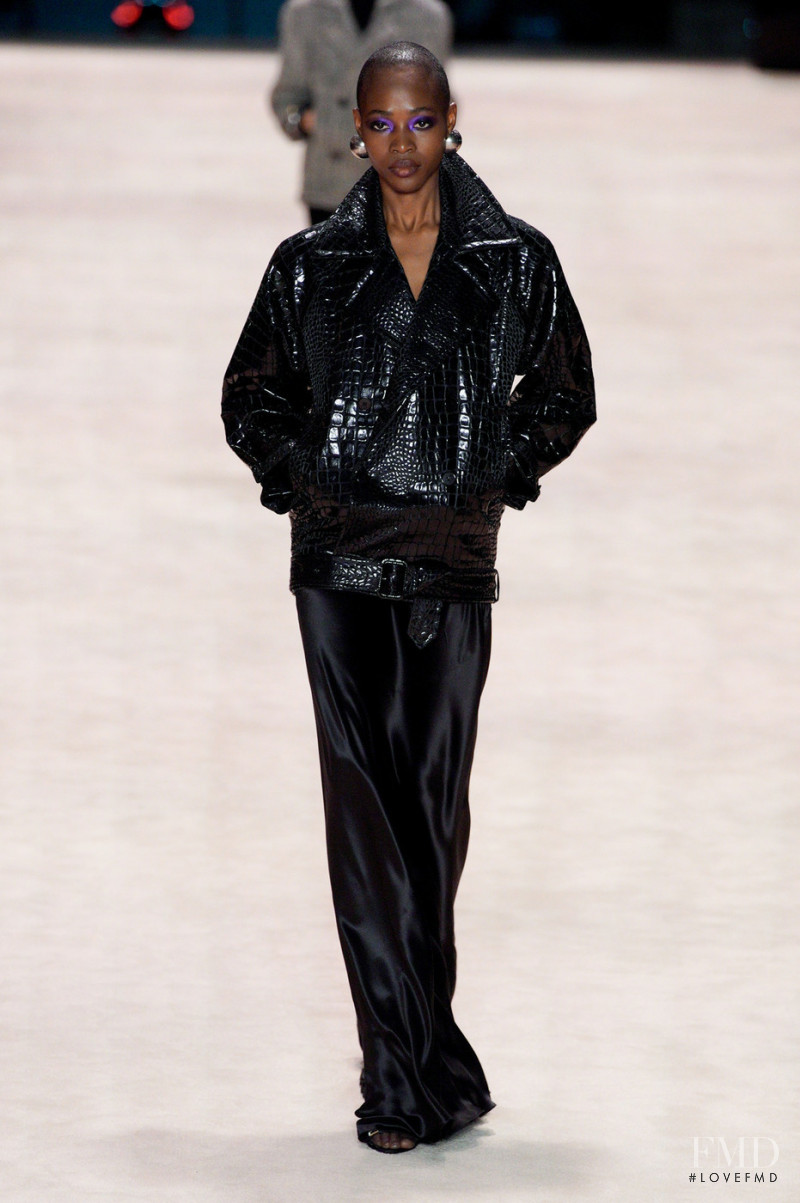 Victoire Victoria Nkwuda featured in  the Saint Laurent fashion show for Autumn/Winter 2022