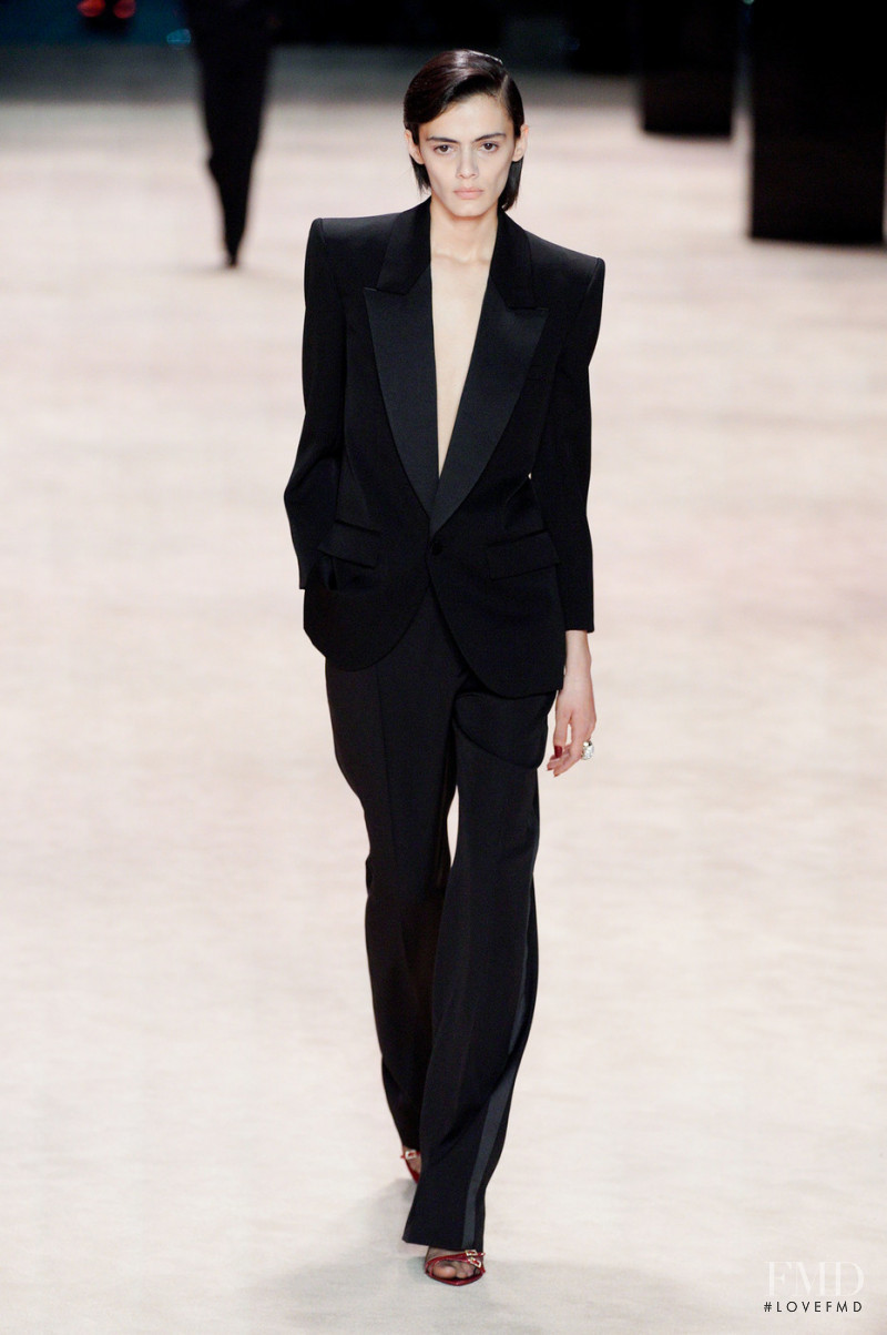Sihana Shalaj featured in  the Saint Laurent fashion show for Autumn/Winter 2022
