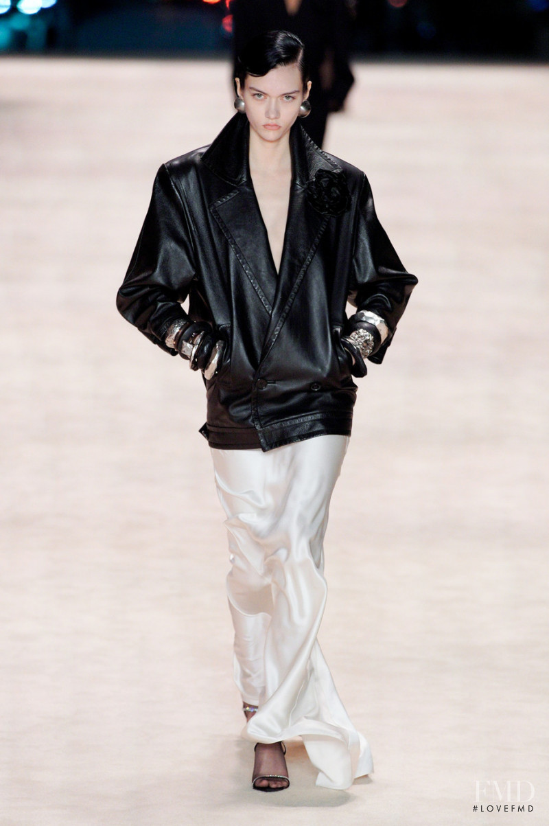 Sofia Steinberg featured in  the Saint Laurent fashion show for Autumn/Winter 2022