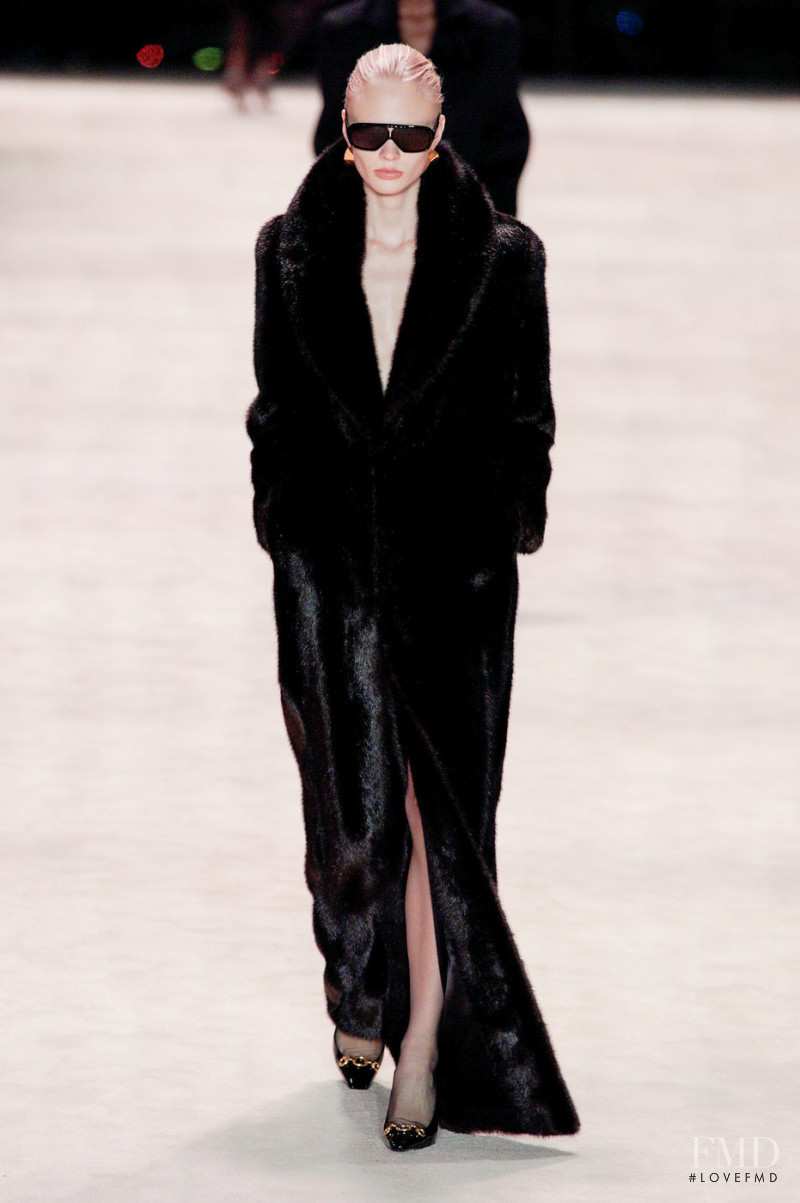Vilma Sjöberg featured in  the Saint Laurent fashion show for Autumn/Winter 2022