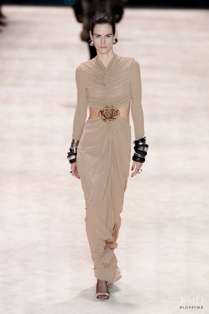 Miriam Sanchez featured in  the Saint Laurent fashion show for Autumn/Winter 2022
