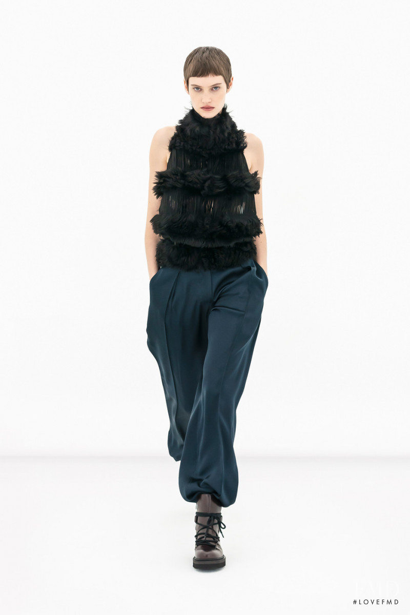 Greta Elisa Hofer featured in  the Salvatore Ferragamo fashion show for Autumn/Winter 2022