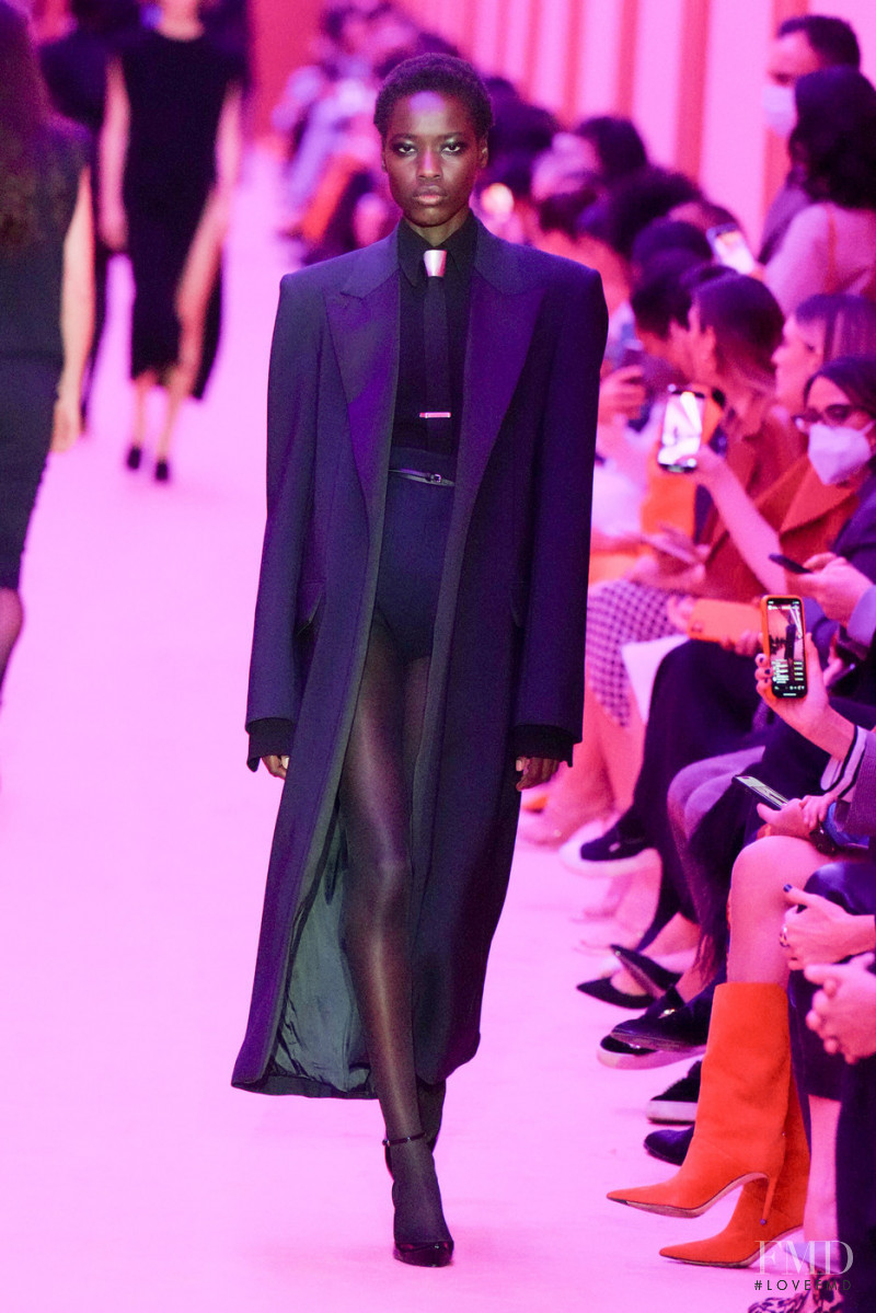 Awar Odhiang featured in  the Sportmax fashion show for Autumn/Winter 2022