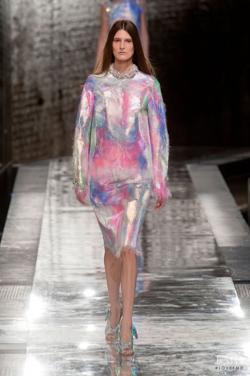 Marie Piovesan featured in  the Christopher Kane fashion show for Spring/Summer 2014