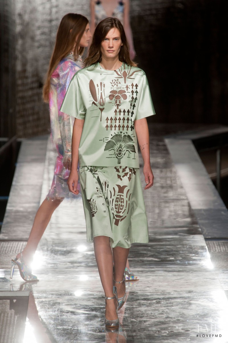 Drake Burnette featured in  the Christopher Kane fashion show for Spring/Summer 2014