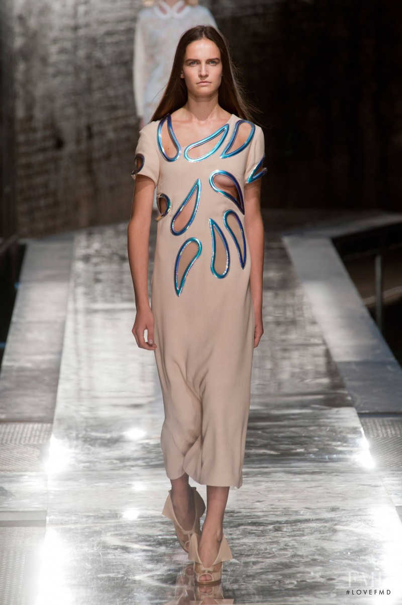 Valérie Debeuf featured in  the Christopher Kane fashion show for Spring/Summer 2014