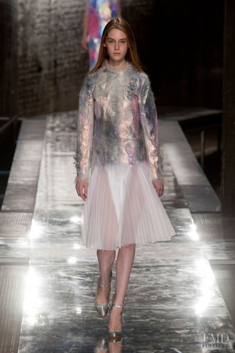Jemma Baines featured in  the Christopher Kane fashion show for Spring/Summer 2014