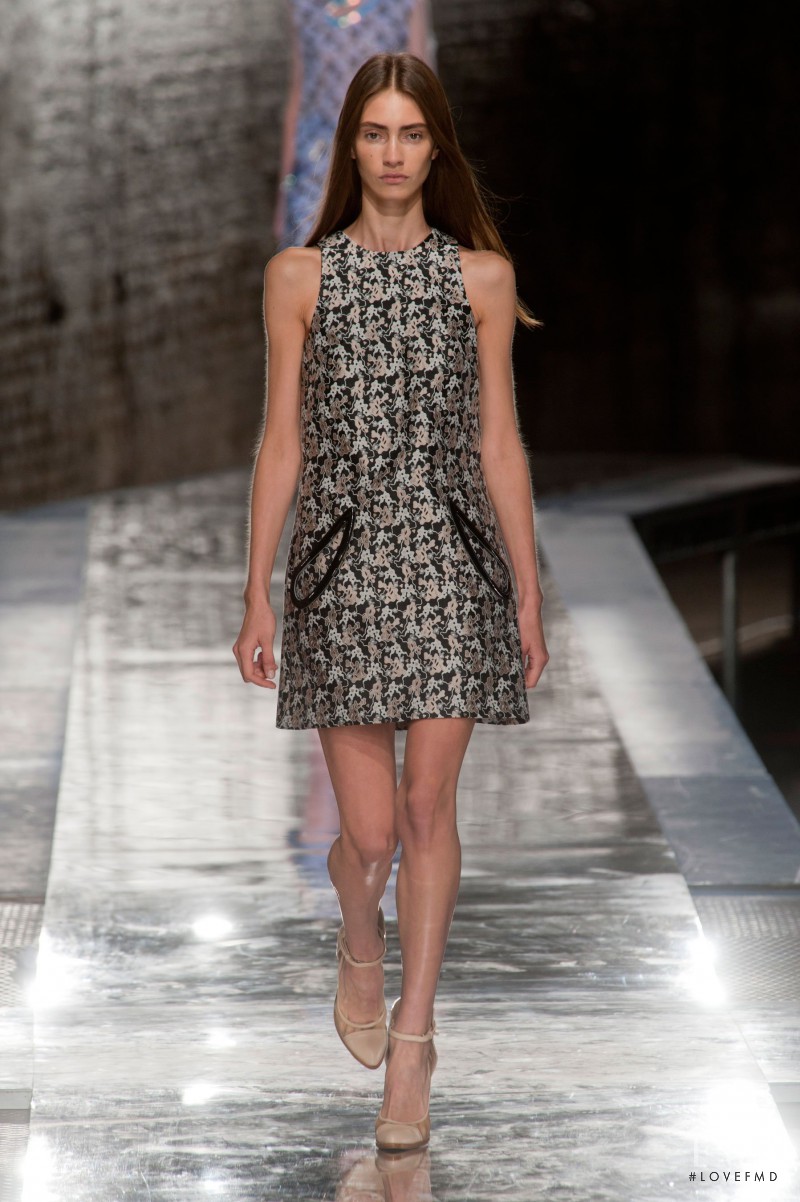 Marine Deleeuw featured in  the Christopher Kane fashion show for Spring/Summer 2014