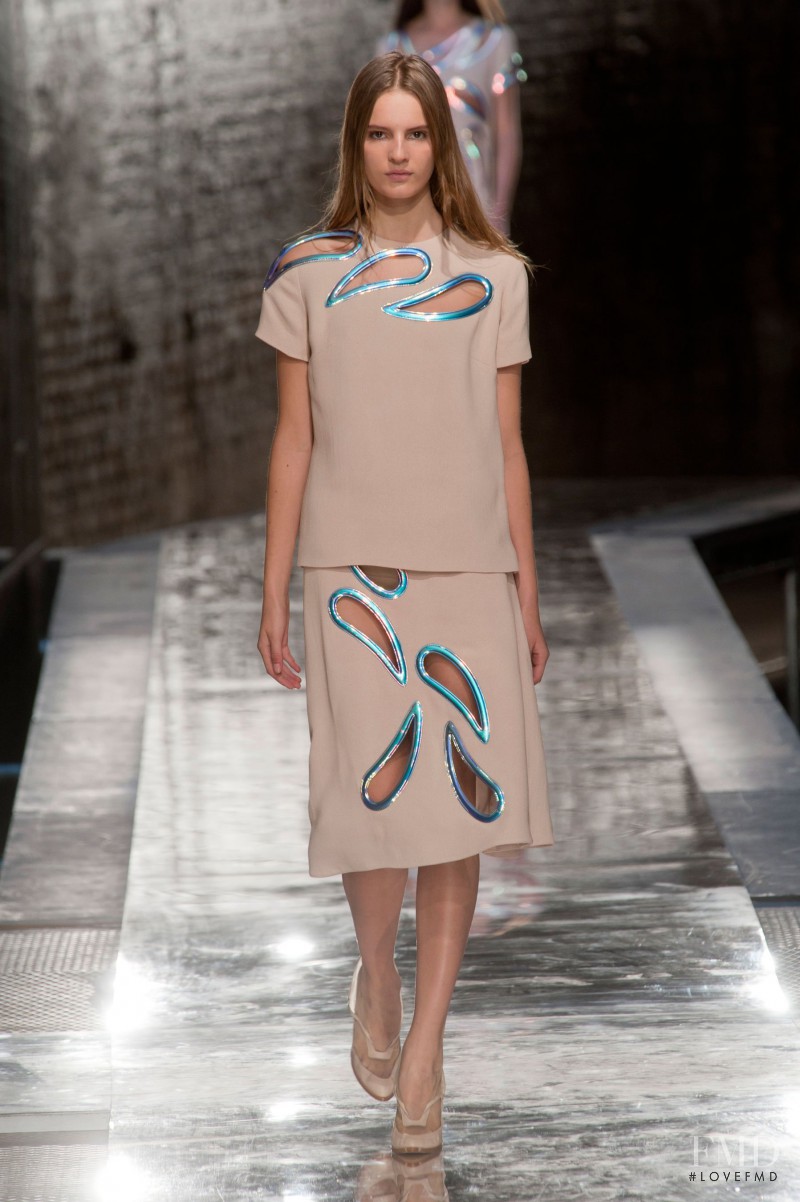 Tilda Lindstam featured in  the Christopher Kane fashion show for Spring/Summer 2014