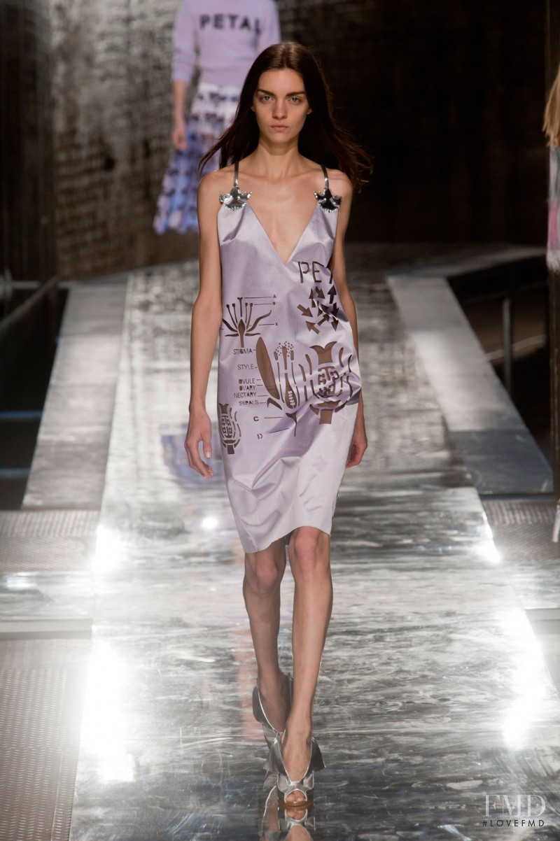 Magda Laguinge featured in  the Christopher Kane fashion show for Spring/Summer 2014
