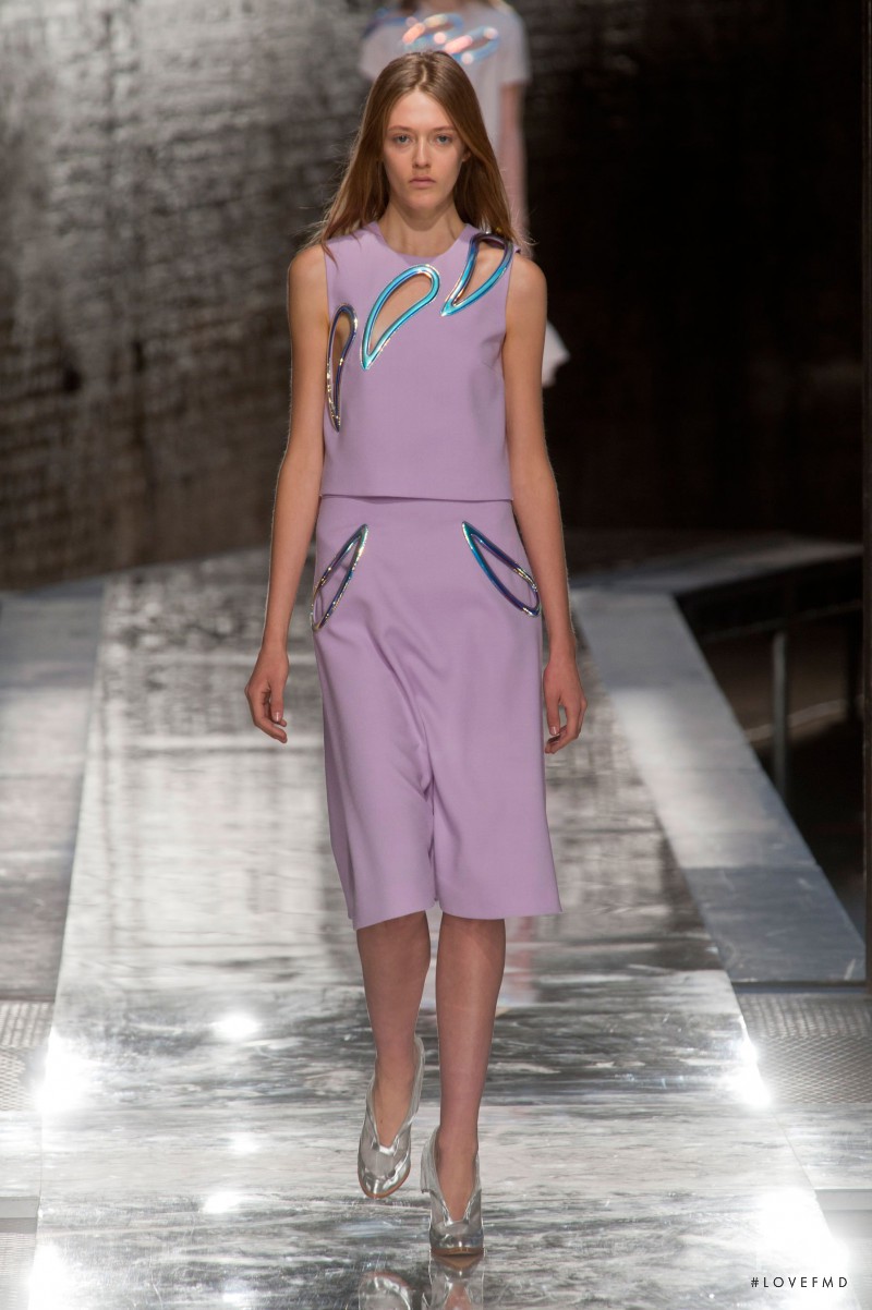 Logan Patterson featured in  the Christopher Kane fashion show for Spring/Summer 2014