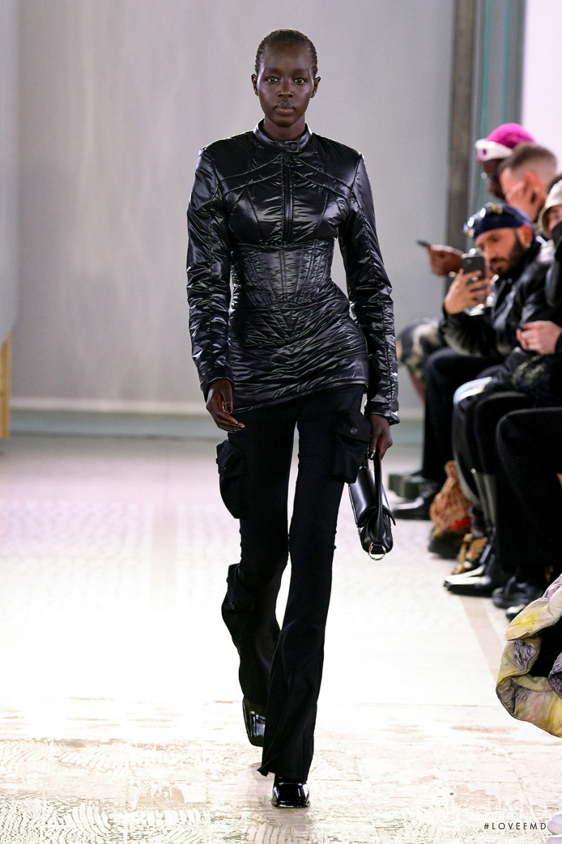 Akuol Deng Atem featured in  the Trussardi fashion show for Autumn/Winter 2022