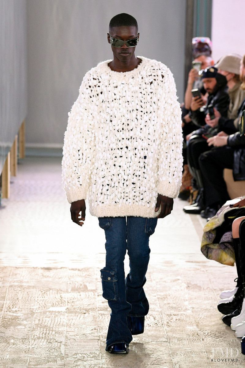 Cheikh Diakhate featured in  the Trussardi fashion show for Autumn/Winter 2022