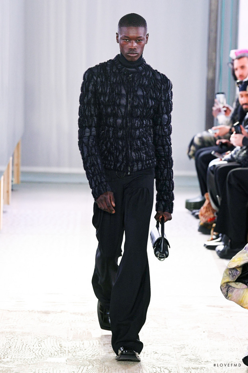 Cheikh Diakhate featured in  the Trussardi fashion show for Autumn/Winter 2022