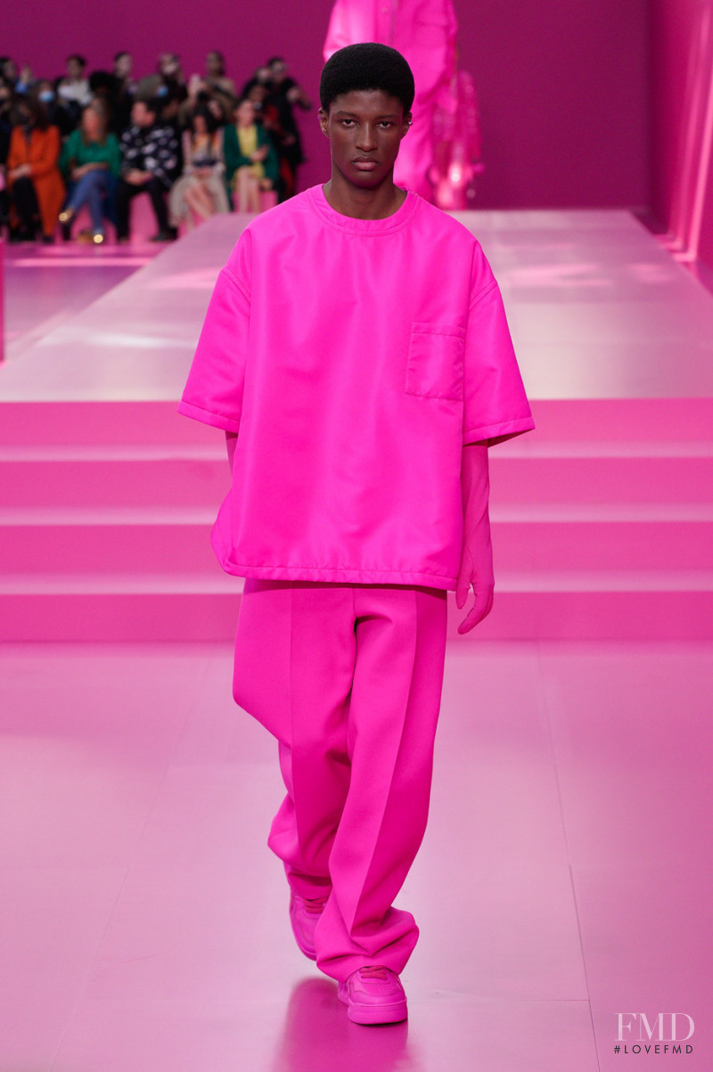 Aboubakar Konte featured in  the Valentino fashion show for Autumn/Winter 2022