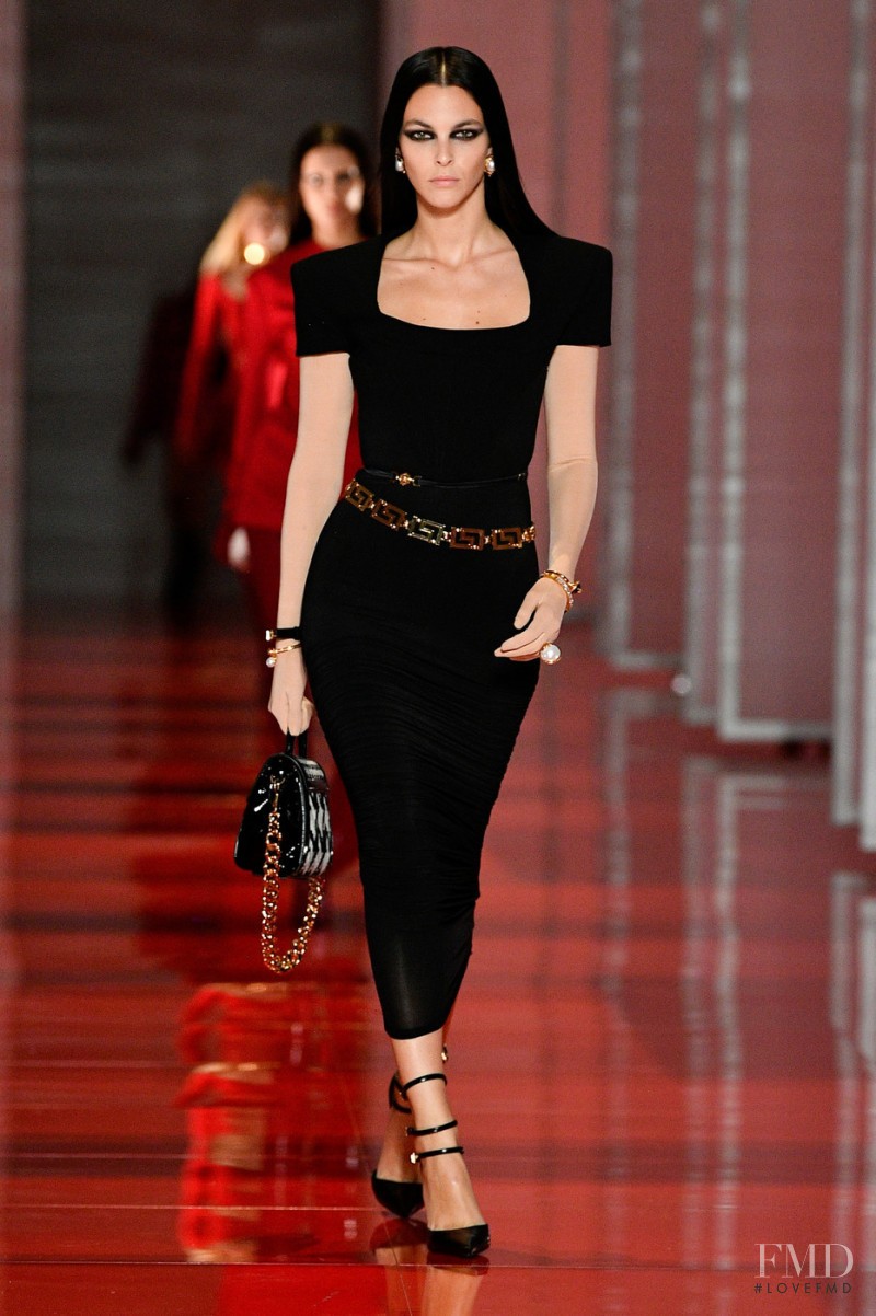 Vittoria Ceretti featured in  the Versace fashion show for Autumn/Winter 2022