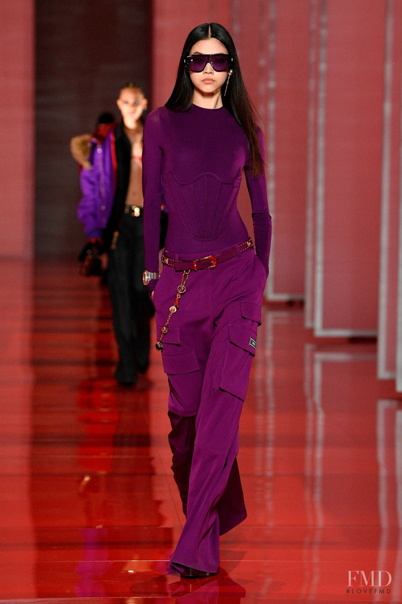 Mika Schneider featured in  the Versace fashion show for Autumn/Winter 2022