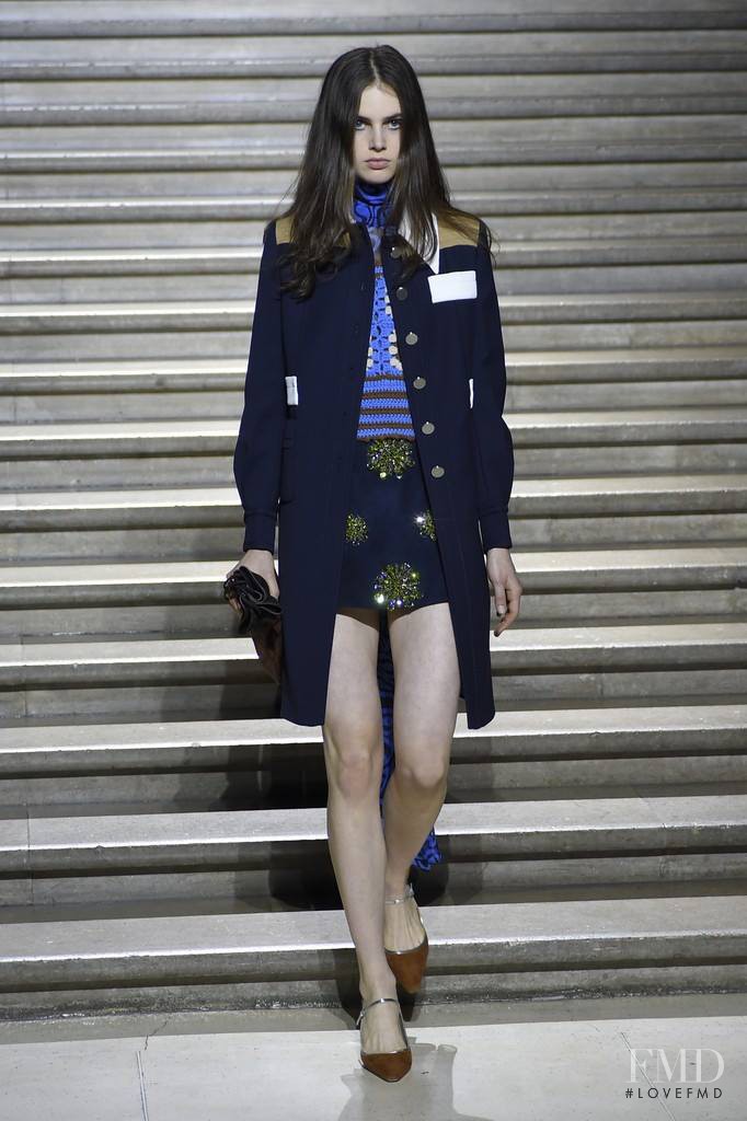 Irma Spies featured in  the Miu Miu fashion show for Resort 2015