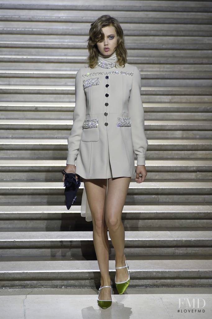 Lindsey Wixson featured in  the Miu Miu fashion show for Resort 2015