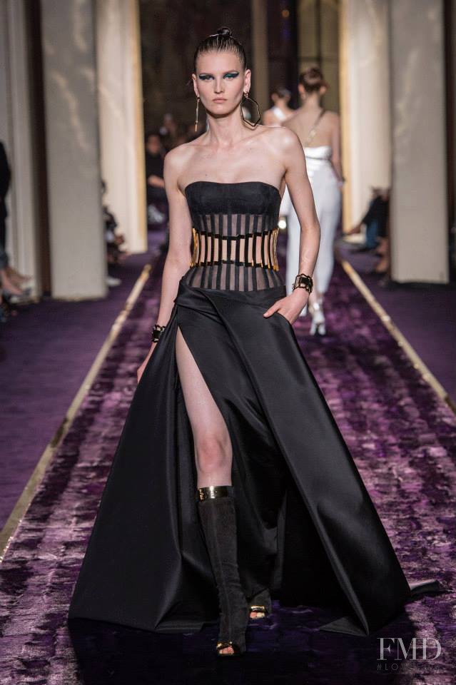 Katlin Aas featured in  the Atelier Versace fashion show for Autumn/Winter 2014