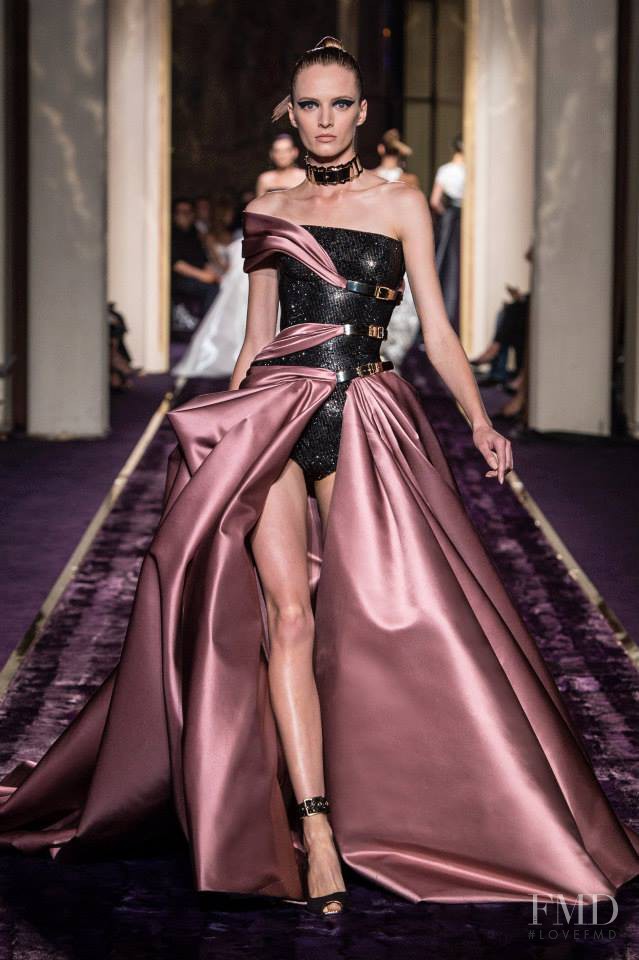 Daria Strokous featured in  the Atelier Versace fashion show for Autumn/Winter 2014
