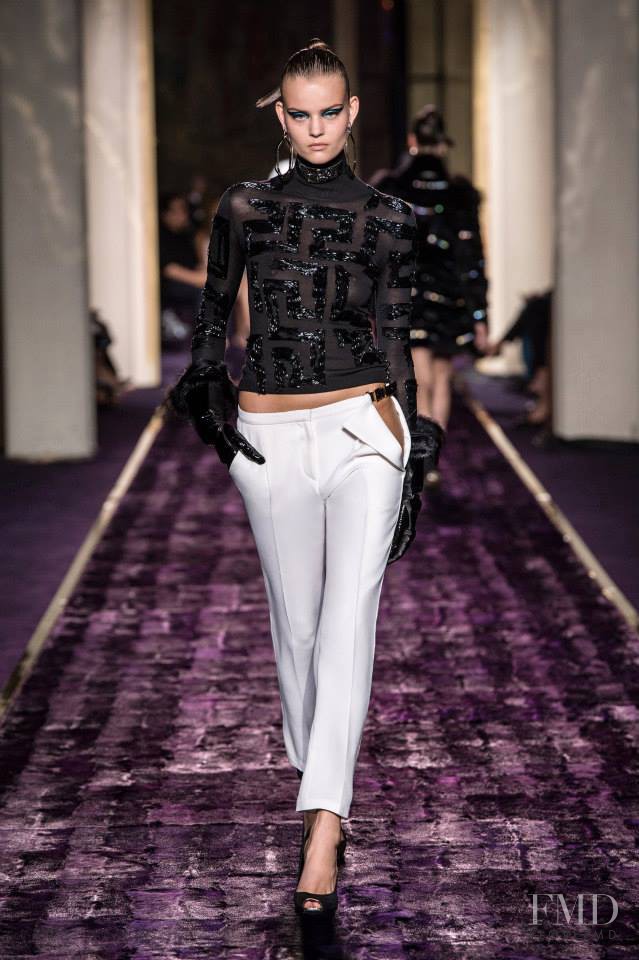Kate Grigorieva featured in  the Atelier Versace fashion show for Autumn/Winter 2014