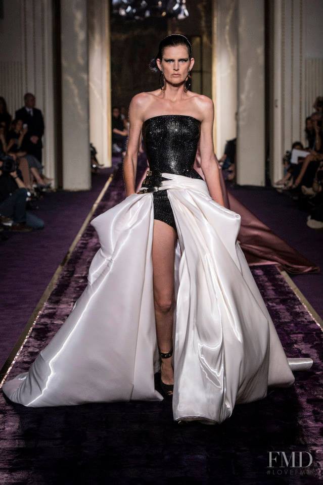 Stella Tennant featured in  the Atelier Versace fashion show for Autumn/Winter 2014