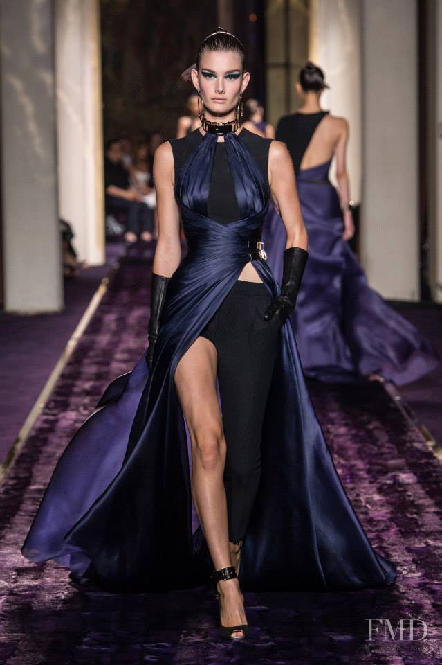 Ophélie Guillermand featured in  the Atelier Versace fashion show for Autumn/Winter 2014