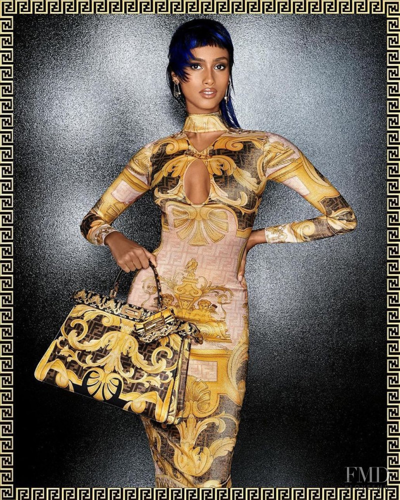 Imaan Hammam featured in  the Versace Versace x Fendi FENDACE advertisement for Pre-Fall 2022