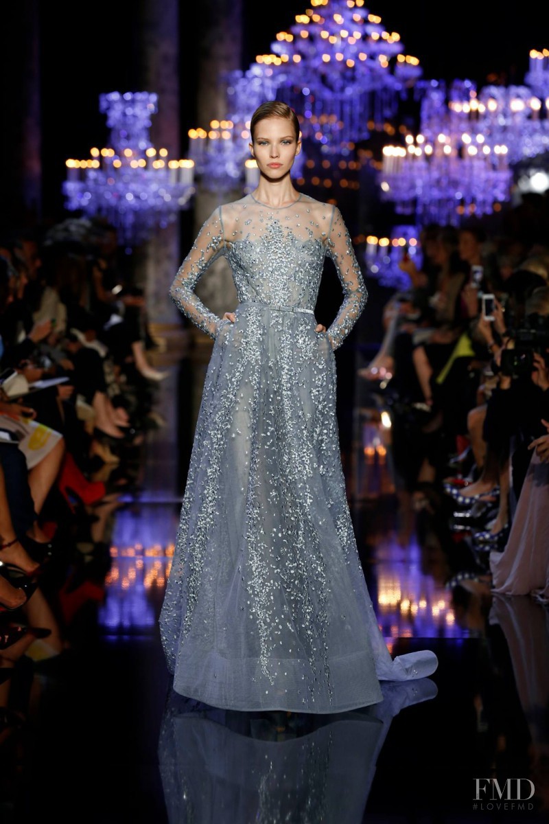 Sasha Luss featured in  the Elie Saab Couture fashion show for Autumn/Winter 2014