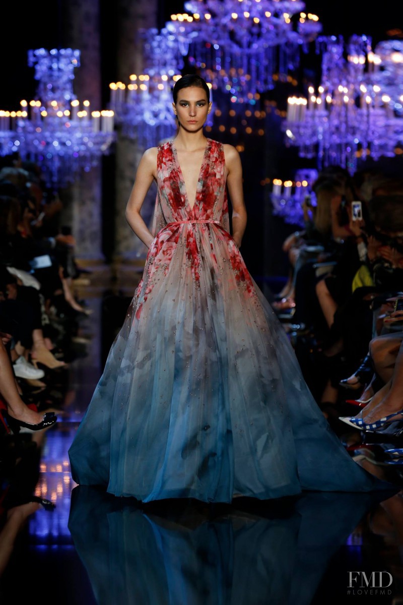 Mijo Mihaljcic featured in  the Elie Saab Couture fashion show for Autumn/Winter 2014