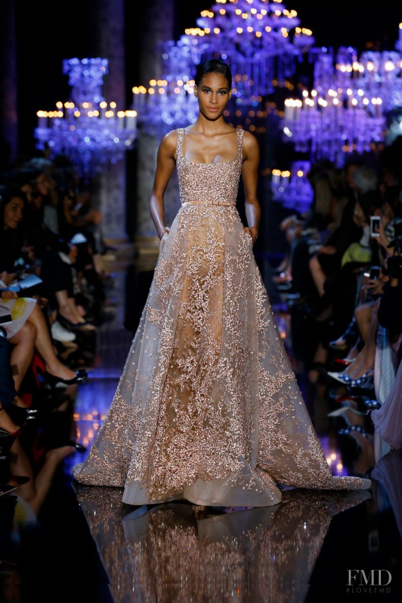 Cindy Bruna featured in  the Elie Saab Couture fashion show for Autumn/Winter 2014
