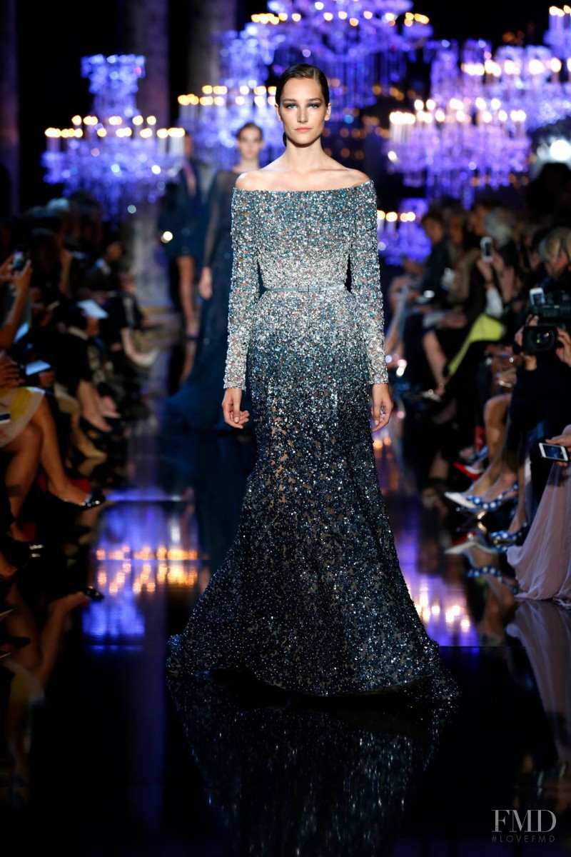 Joséphine Le Tutour featured in  the Elie Saab Couture fashion show for Autumn/Winter 2014