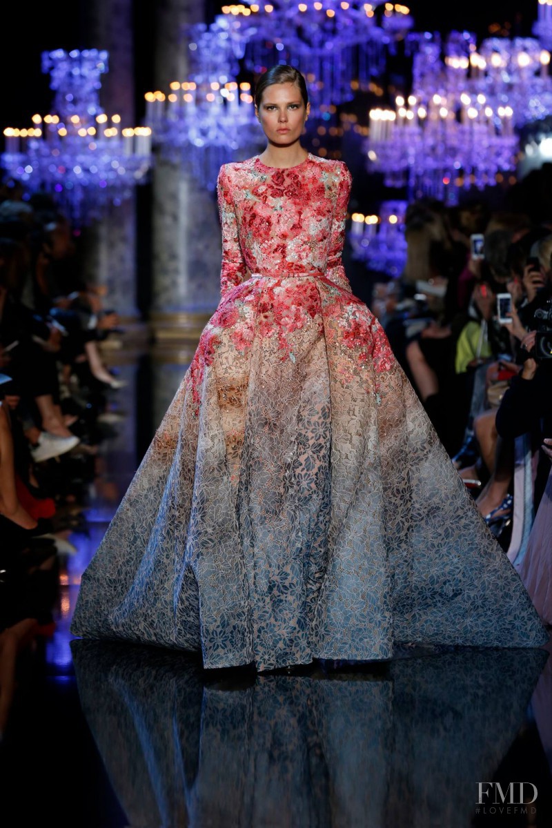 Caroline Brasch Nielsen featured in  the Elie Saab Couture fashion show for Autumn/Winter 2014