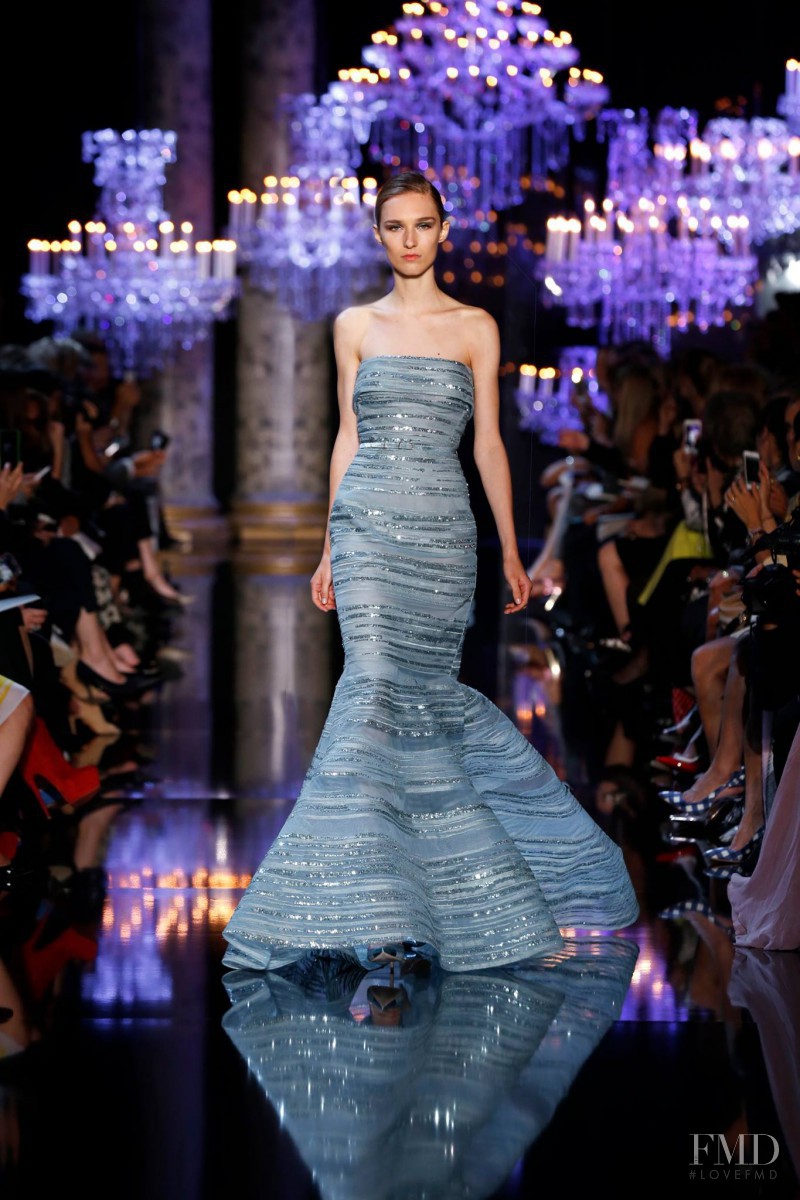 Manuela Frey featured in  the Elie Saab Couture fashion show for Autumn/Winter 2014