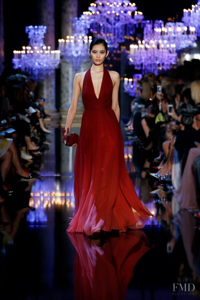Ming Xi featured in  the Elie Saab Couture fashion show for Autumn/Winter 2014