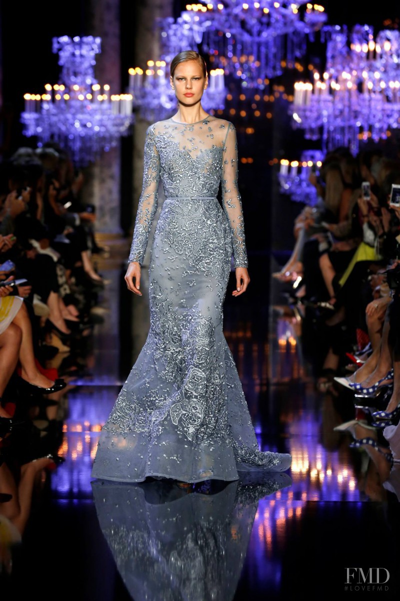 Elisabeth Erm featured in  the Elie Saab Couture fashion show for Autumn/Winter 2014