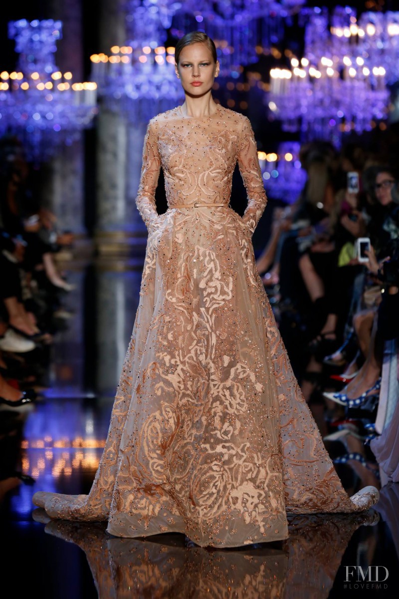 Elisabeth Erm featured in  the Elie Saab Couture fashion show for Autumn/Winter 2014