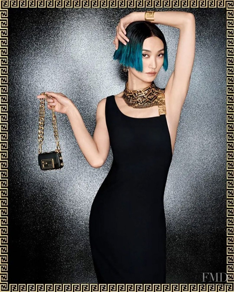 Lina Zhang featured in  the Fendi Fendace Collection advertisement for Pre-Fall 2022