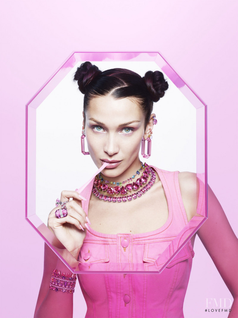 Bella Hadid featured in  the Swarovski advertisement for Spring/Summer 2022