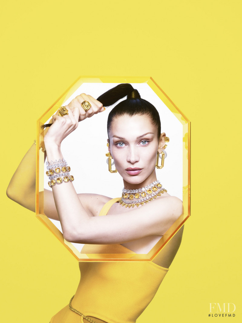 Bella Hadid featured in  the Swarovski advertisement for Spring/Summer 2022