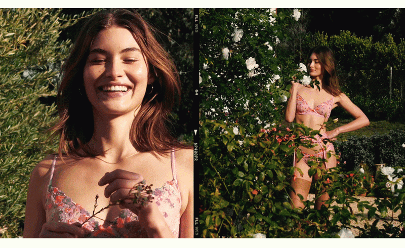 Grace Elizabeth featured in  the Victoria\'s Secret x For Love and Lemons catalogue for Spring/Summer 2020