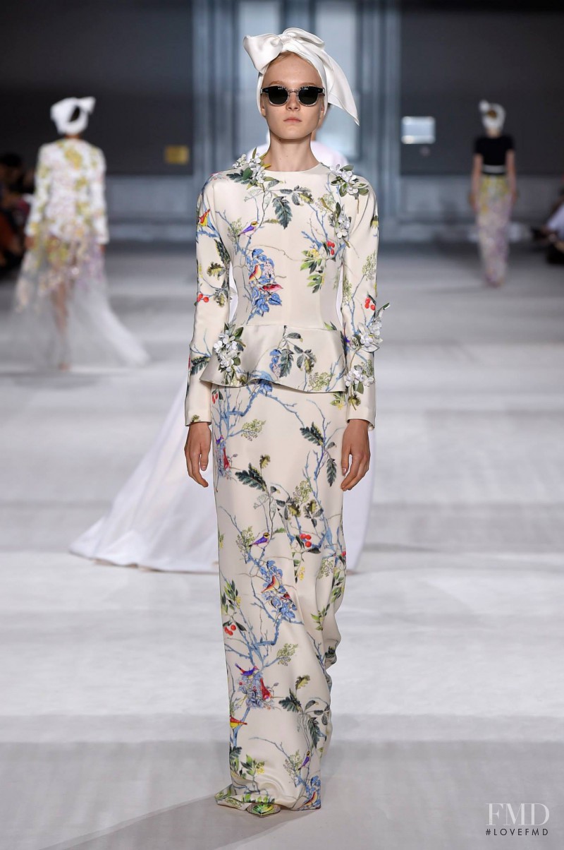 Maja Salamon featured in  the Giambattista Valli Haute Couture fashion show for Autumn/Winter 2014