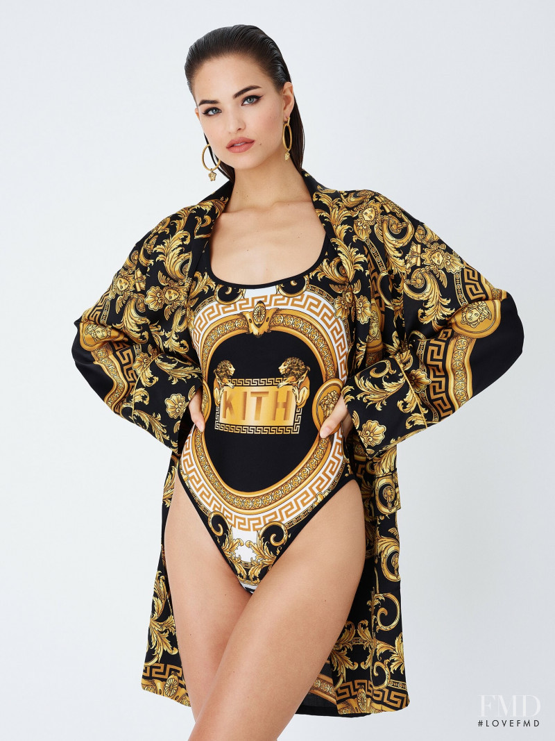 Robin Holzken featured in  the Kith x Versace lookbook for Autumn/Winter 2019