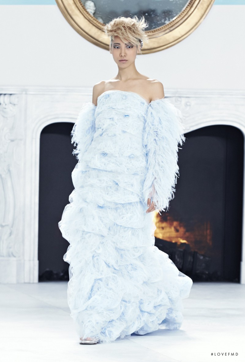 Soo Joo Park featured in  the Chanel Haute Couture fashion show for Autumn/Winter 2014