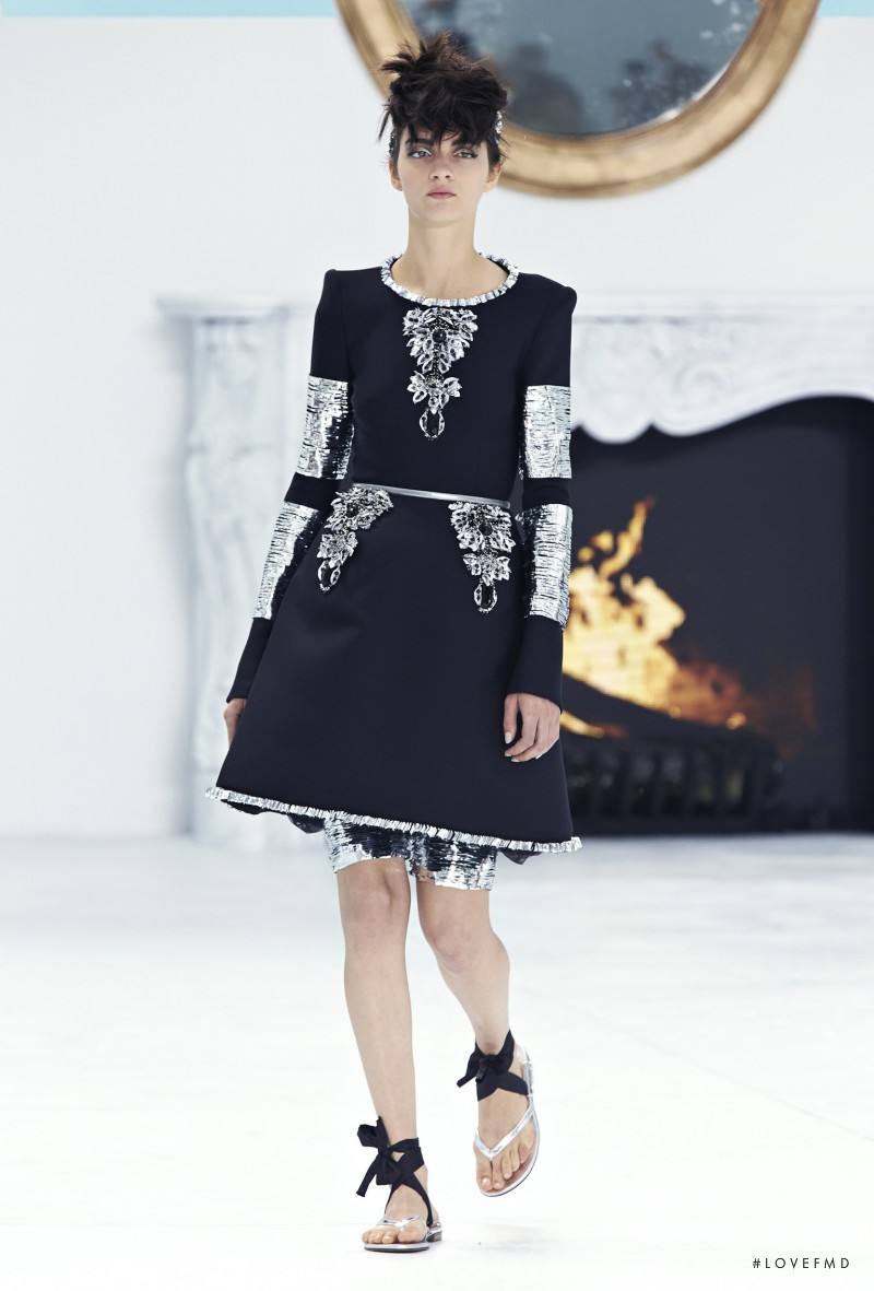 Magda Laguinge featured in  the Chanel Haute Couture fashion show for Autumn/Winter 2014