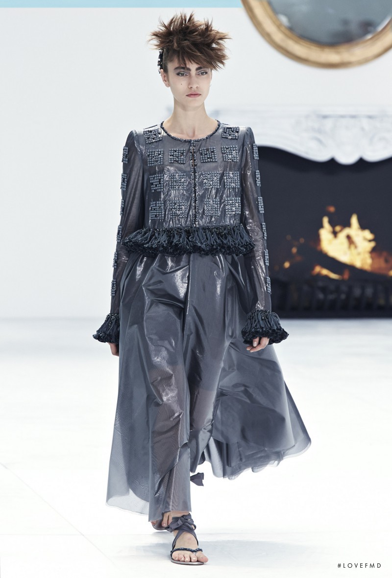 Marine Deleeuw featured in  the Chanel Haute Couture fashion show for Autumn/Winter 2014