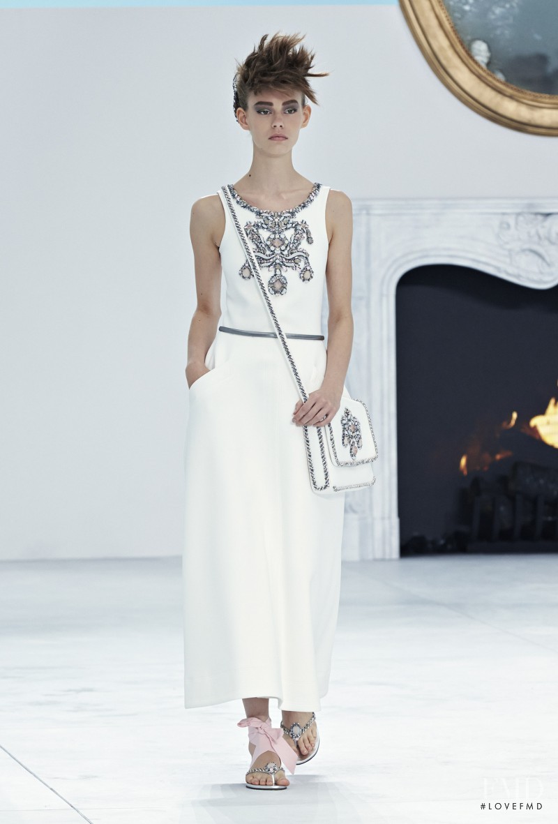 Ondria Hardin featured in  the Chanel Haute Couture fashion show for Autumn/Winter 2014